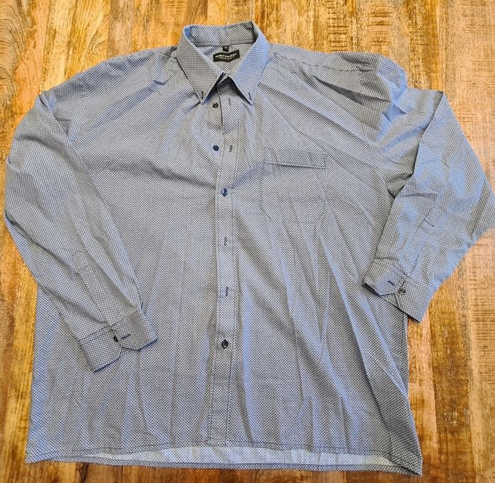 Chemise bleu marine grise avec motif  XXL 45-46 - photo numéro 4