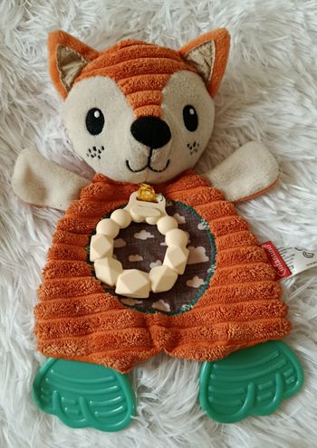 Doudou plat renard - dentitions - bruit de papier froissé - Infantino