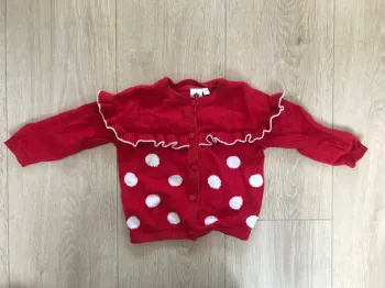 Gilet rouge et blanc 6 mois