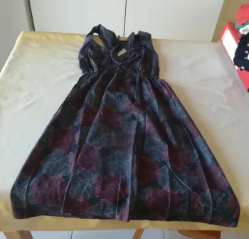 Tunique ou robe courte Fantazia t. XXL mais 42. Noir à motufs