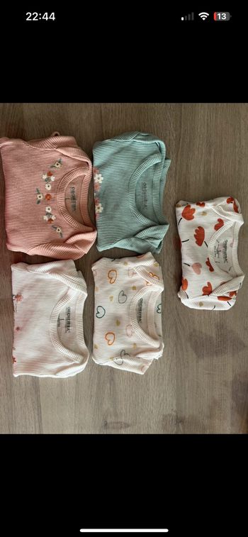 Lot de 5 bodies manche longue bébé fille