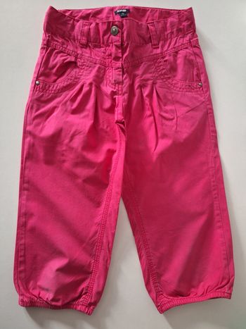 Pantalon en toile couleur fuschia unie