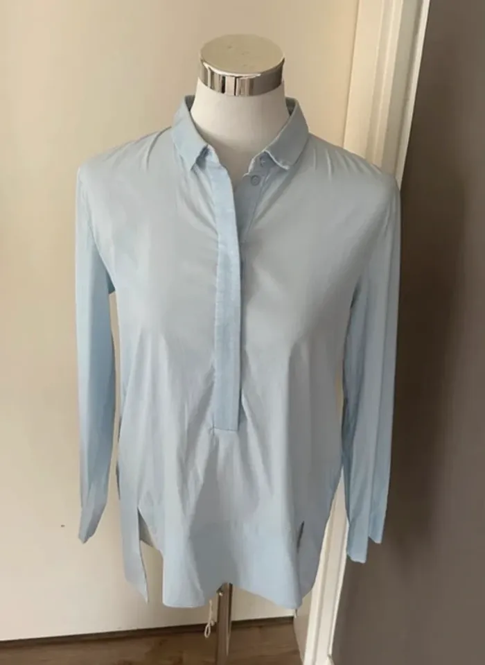 Cos blouse, haut chemise bleu claire femme,  taille 38 - photo numéro 9
