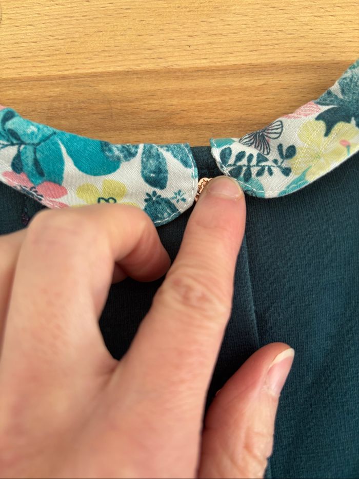 Robe 24m vert profond et col claudine fleuri - photo numéro 6