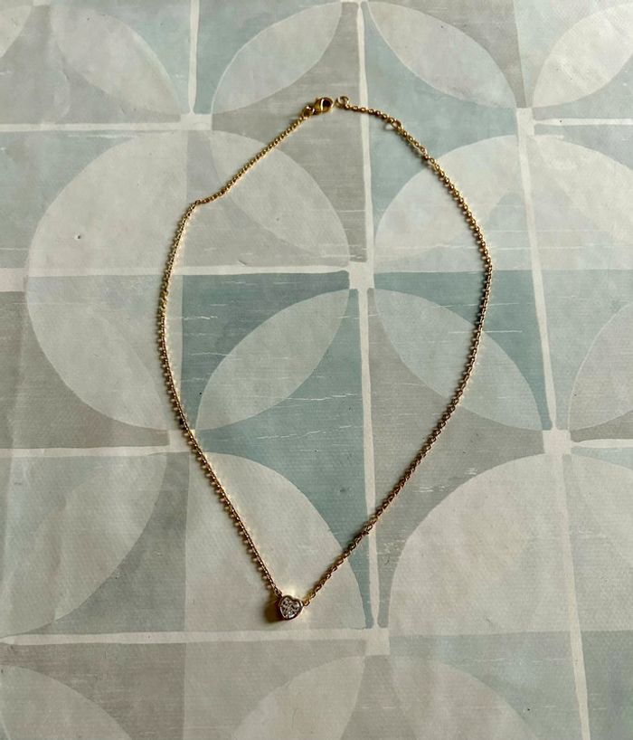 Chaîne plaqué or avec pendentif en forme de cœur - neuf - photo numéro 2