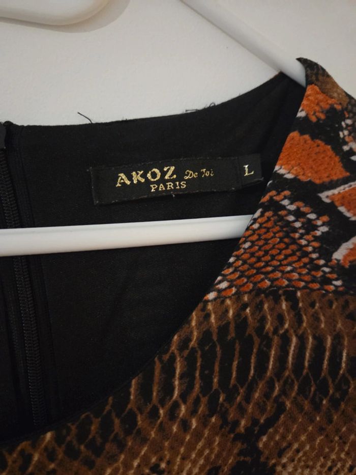 Robe femme droite motifs zip dans le dos TBE taille L Akoz de toi - photo numéro 2