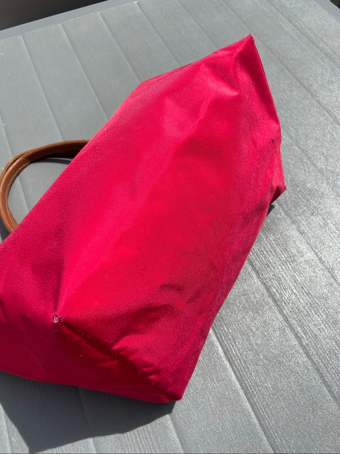 Sac à main Longchamp Le Pliage rouge/rose de taille M - photo numéro 5