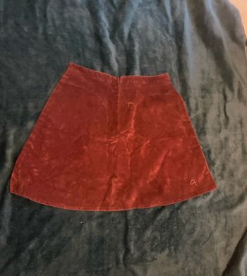 Jupe bordeaux en velours plat