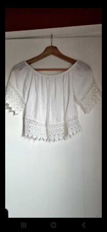 T-shirt cfop top blanc dentelle taille unique