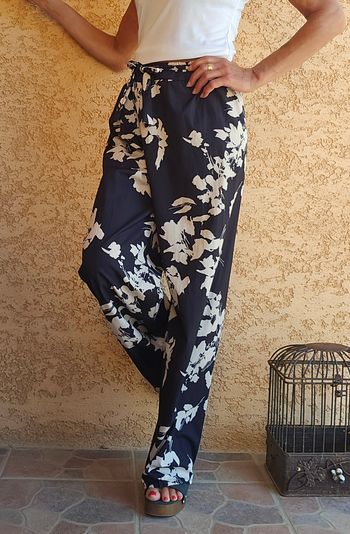 📌 Pantalon Palazzo (fluide) motif floral