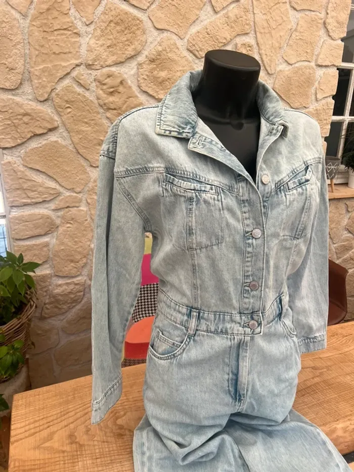 Combinaison en jean salopette femme taille S 36 promod Zara - photo numéro 4
