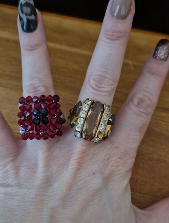 Lot 2 bagues perles strass