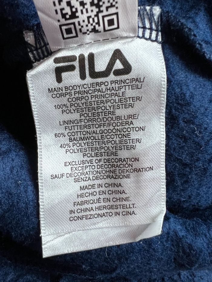 Sweat à Capuche Polaire FILA Bleu Marine Taille L – Logo Brodé - photo numéro 15