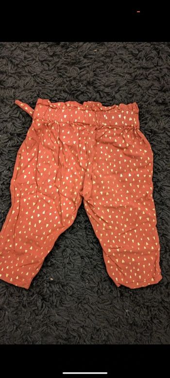 Pantalon été fille 6 mois orange fluide  léger