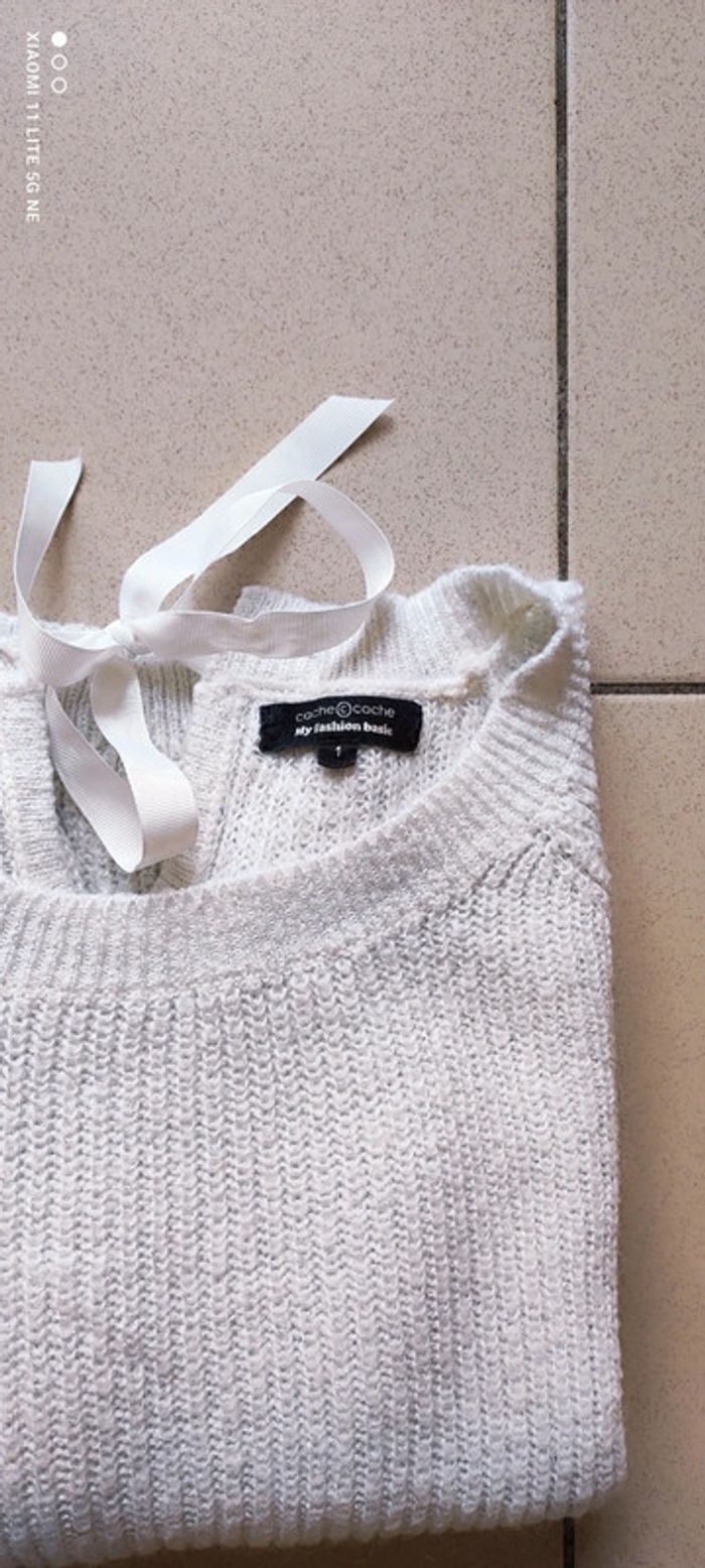 Pull blanc femme taille 1 cache cache - photo numéro 4