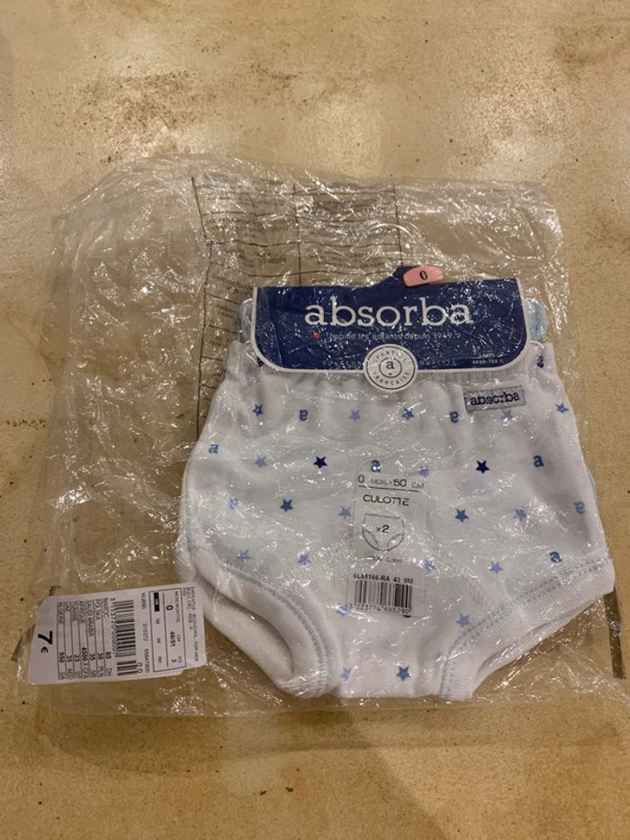 Lot 2 culottes bébé zéro mois naissance absorba neuves - photo numéro 7