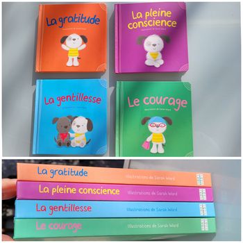 4 livres les émotions : Le courage, La gentillesse, la pleine conscience, la gratitude