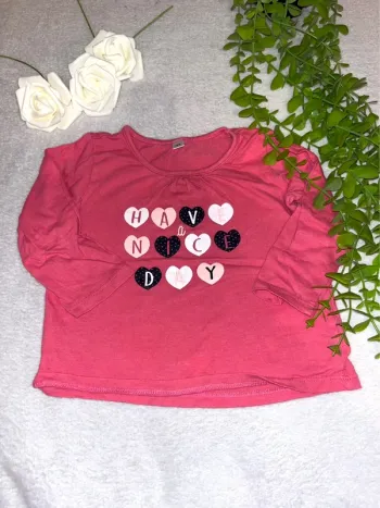 Très beau tee shirt à longue manche bébé fille