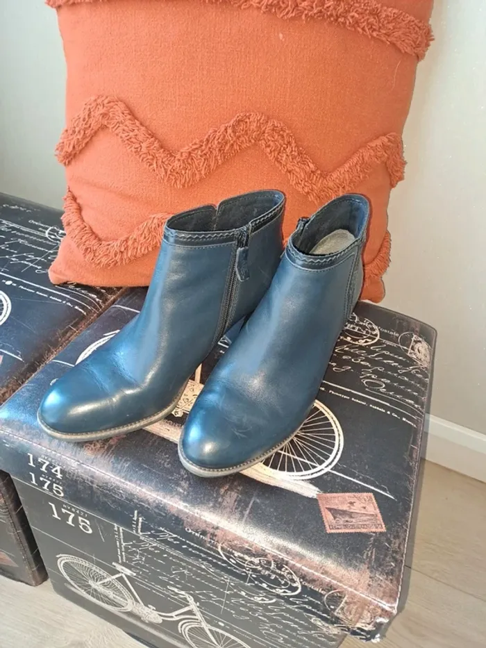 Bottines bleues dentelle tamaris 40 comme neuves hyper confortables - photo numéro 13
