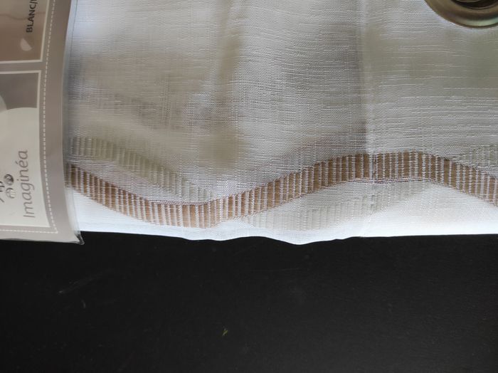 🪟 Voilage en étamine – Beige et blanc – Neuf - photo numéro 2