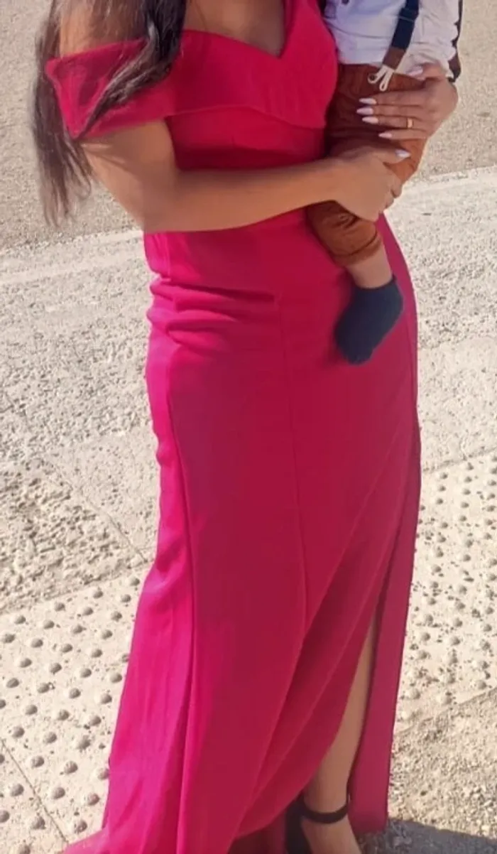 Robe longue de soirée rose Taille M - photo numéro 4