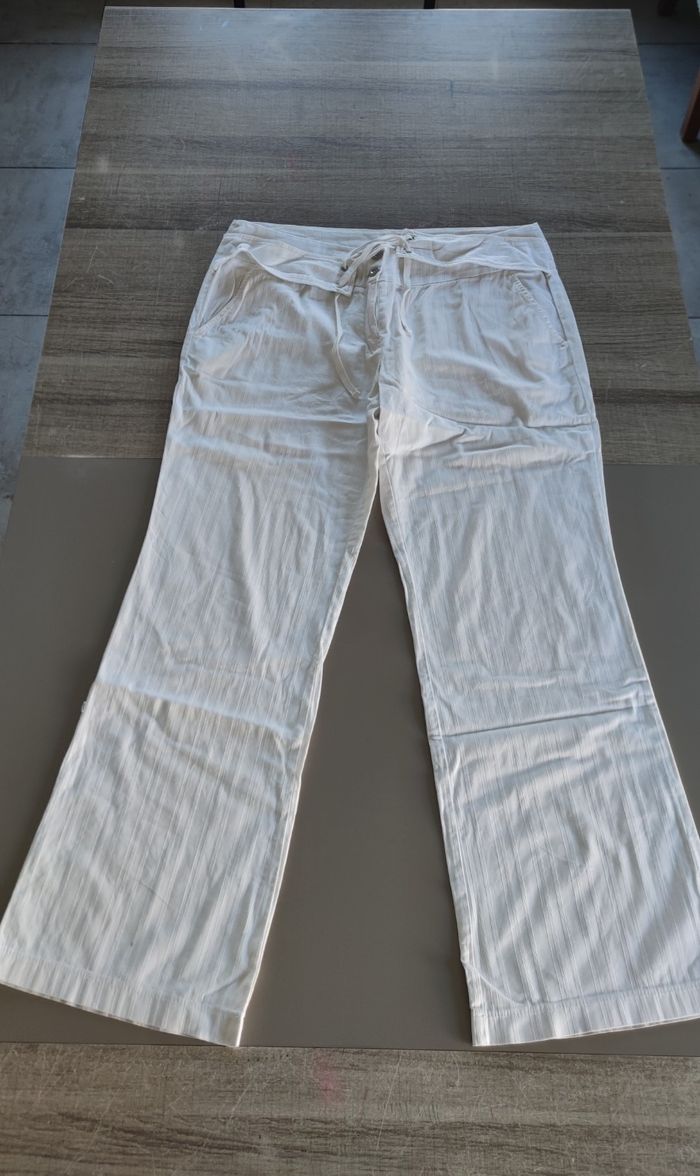 Pantalon blanc femme T44 coton stretch 🤍