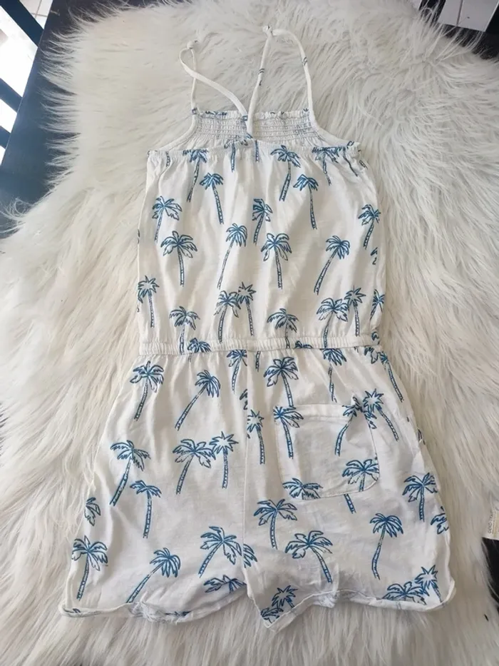 Combi short blanc avec palmiers bleus 10 ans N*0736 - photo numéro 4