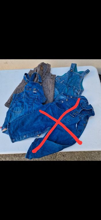 Lot 3 salopettes jeans