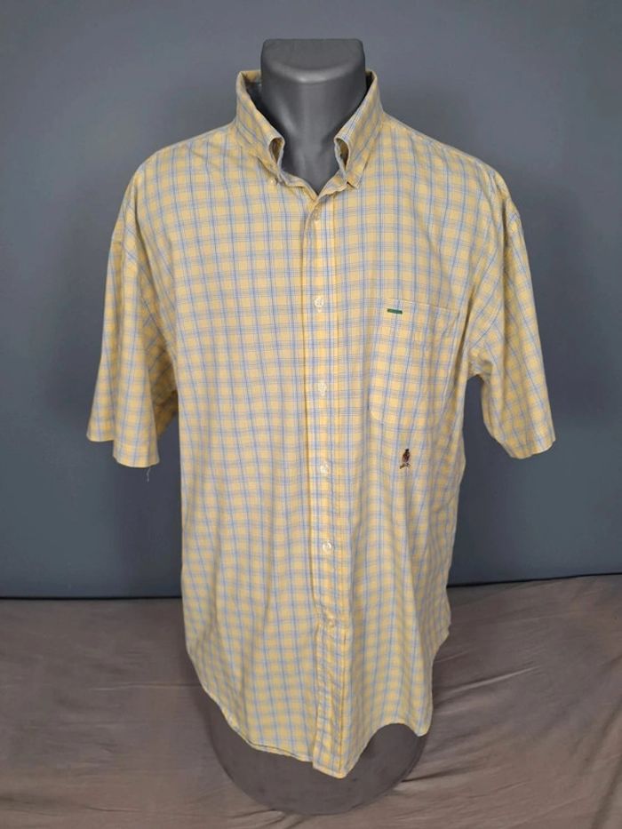 Chemise tommy hilfiger vintage homme jaune a carreaux - taille XL / brodé (499)