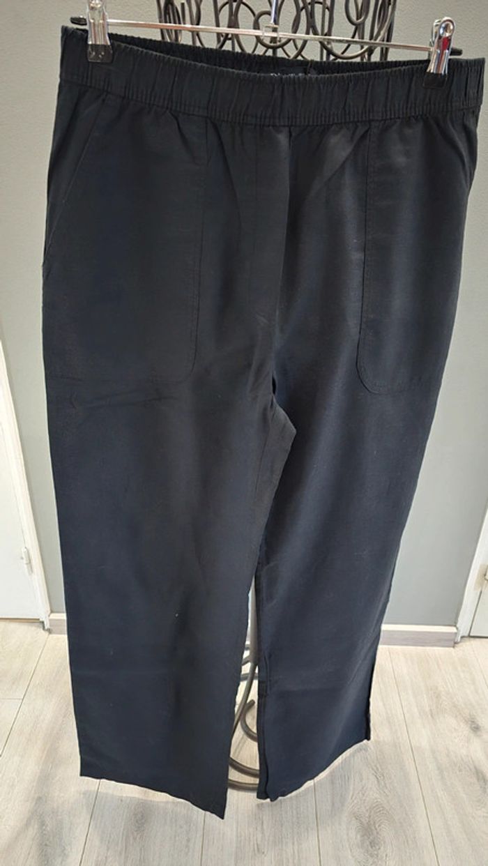 Pantalon noir avec lin Zara