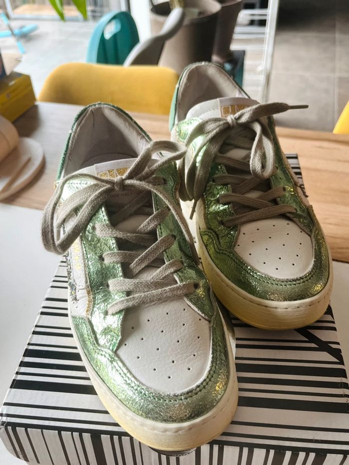 Baskets basses ALE vert / blanc pointure 37 - photo numéro 4