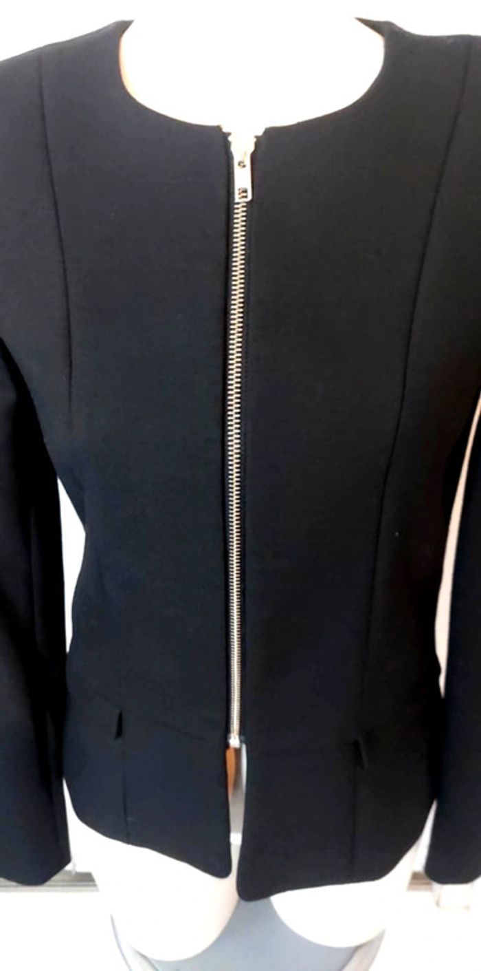 Veste blazer noire Zip dorée 36 naf naf - photo numéro 3