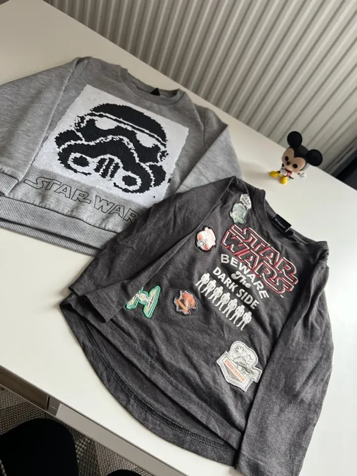 Lot star wars 3 ans tee shirt manche longue pull hiver