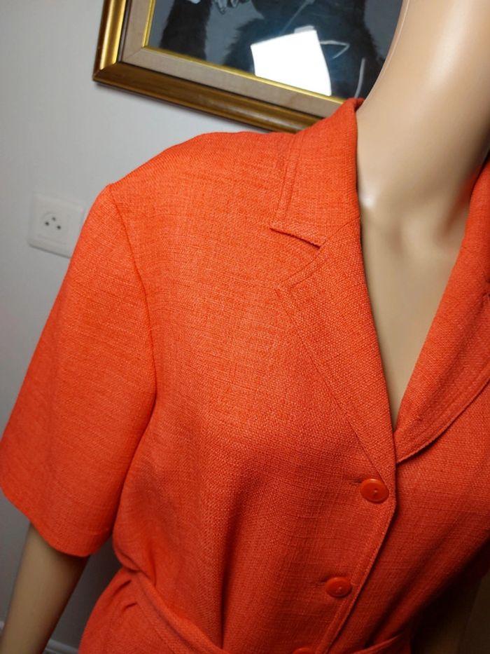 🍑 Robe corail T.52 – Manches courtes – Très bon état - photo numéro 2
