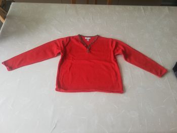 Pull rouge Col V Vertbaudet 5 ans