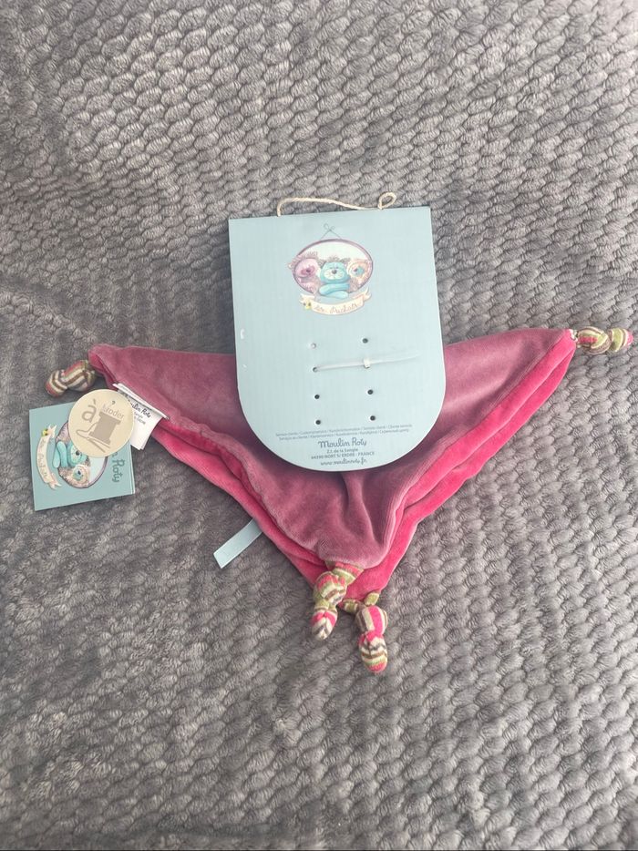 Doudou plat souris violet rose Les Pachats Moulin Roty - photo numéro 3