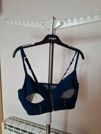 Corset soutien gorge undiz en jean 95C avec fermeture éclair