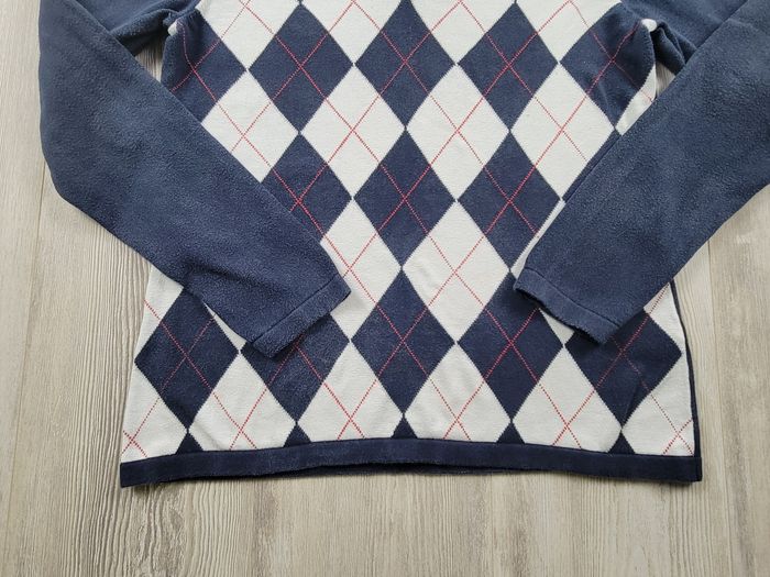 Pull Tommy Hilfiger homme M – motif losange bleu/blanc – bon état d’usage - photo numéro 4