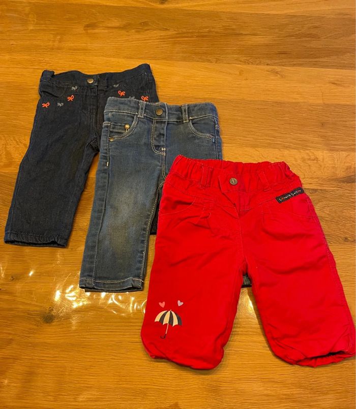 Lot de 3 pantalons fille 3 mois - photo numéro 2