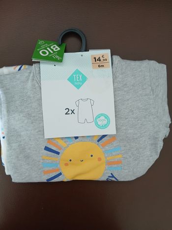 lot 2 barboteuse combishort garcon tex baby 67 cm 6 mois