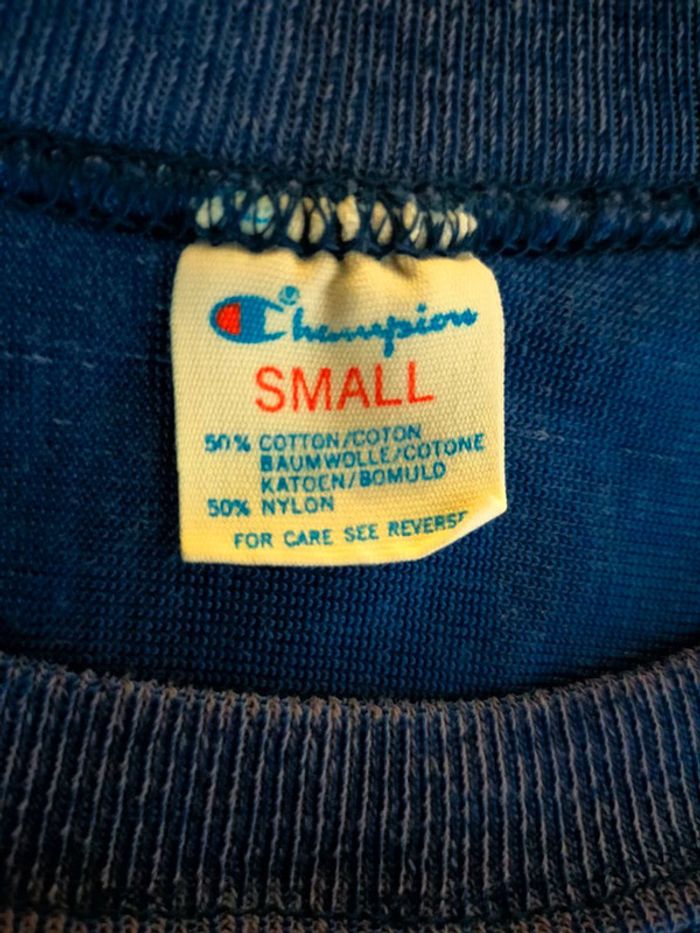 Haut long / mini-robe bleu vintage – Champion – T. S - photo numéro 8