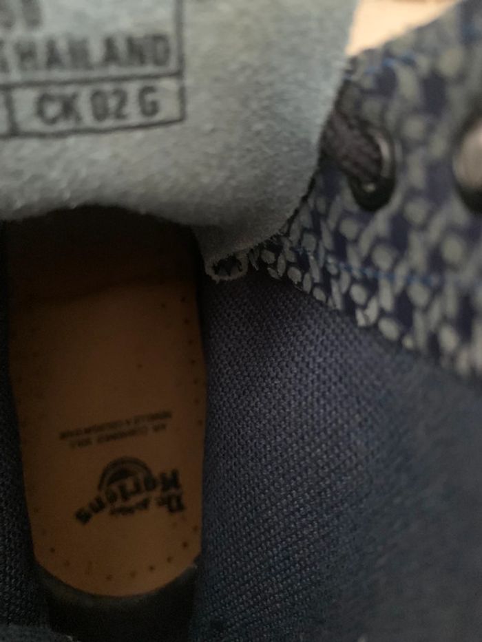 Bottines Dr Martens 1460 en toile et cuir bleus souples, pointure 36 - photo numéro 11