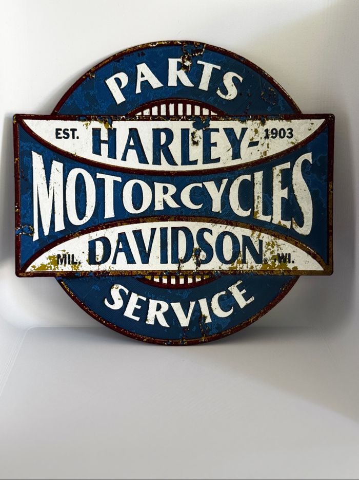 Hueforge vintage Harley Davidson