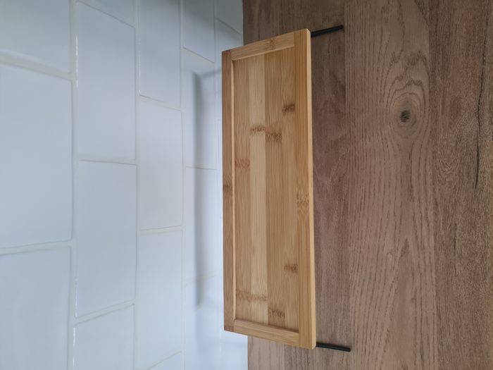 Petite étagère de cuisine en bambou et pieds en métal noir - photo numéro 4