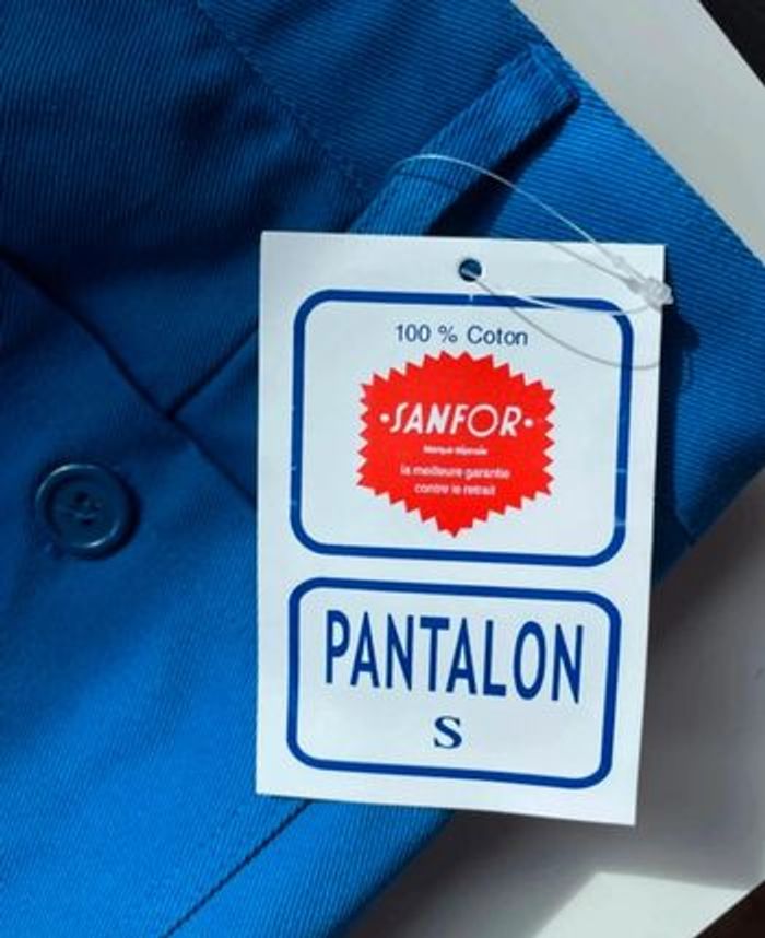 Pantalon bleu de travail neuf taille S Sanfor 100% coton - photo numéro 6
