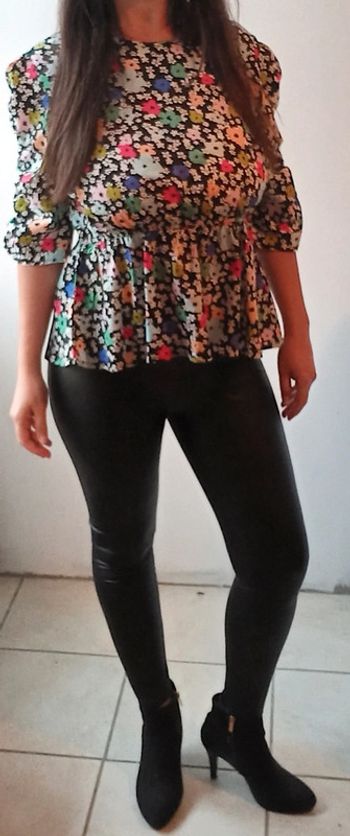 Top péplum à fleurs