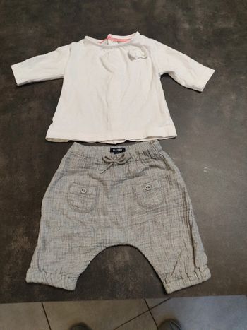 Ensemble 1 mois pantalon et t-shirt manches longues