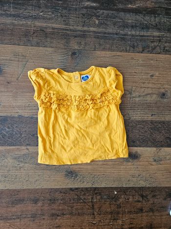 T-shirt jaune moutarde bébé fille 6mois