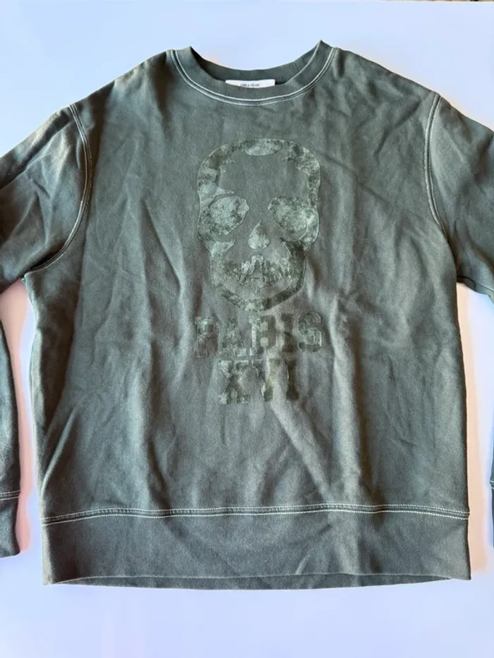 Sweat kaki tête de mort zadig et voltaire