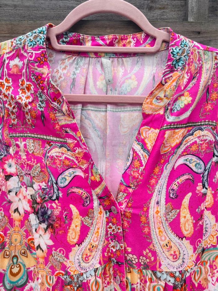 Robe longue rose - Taille L - photo numéro 6